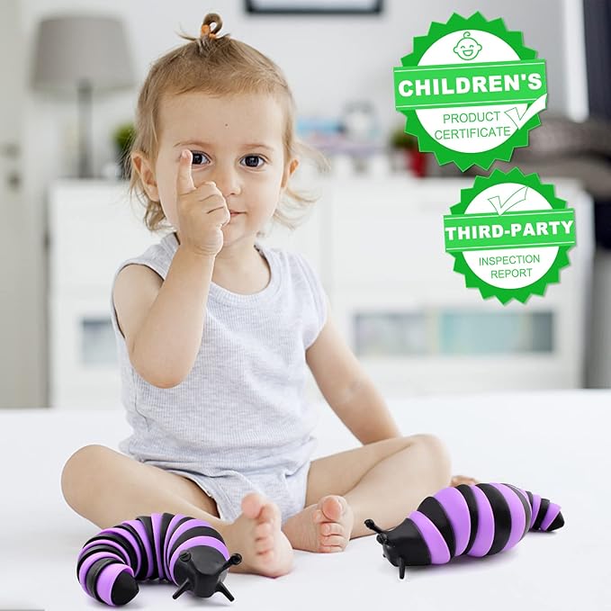 Cevioce Fidget Slug Toy, Sensory Slug Fidget Toy for Kids & Adults, 1 PC Cute Autism Sensory Toys for Autistic Children｜Great Birthday Gift for Girls Boys - Christmas Stocking Stuffers for Toddler