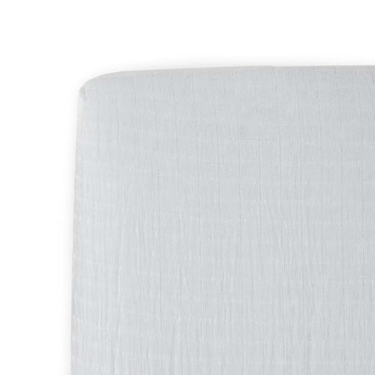 Little Unicorn Premium Crib Sheet | Breathable & Super-Soft Muslin Fabric (White)