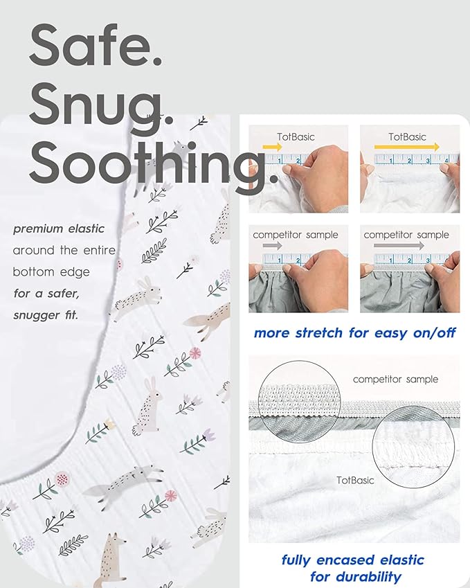 Crib Sheet for Boy Girl, Premium Soft Jersey Knit Fitted Crib Sheet, Safe and Snug, Durable, Stylish Crib Sheet, 28''x52''x9'' Extra Deep Pocket, Night Space