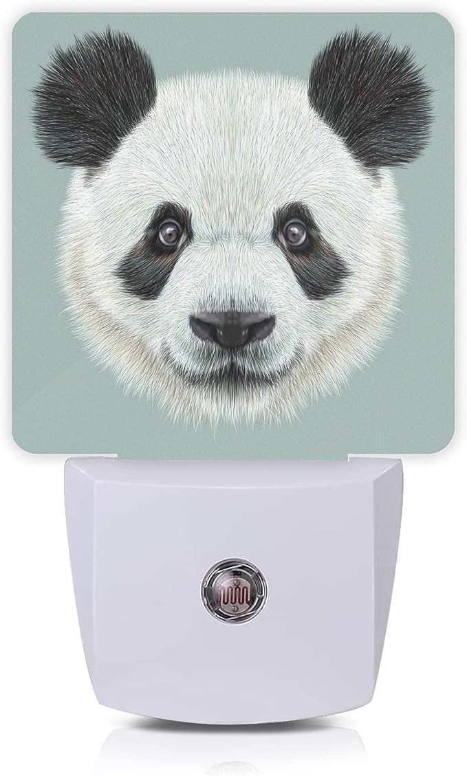 Panda Night Light,Cute Animal Asian Bear Night Lights Plug into Wall with Dusk to Dawn Light Sensors 0.5W Led Night-Lights for Stairway/Hallway/Bedroom St Patrick's Day Décor