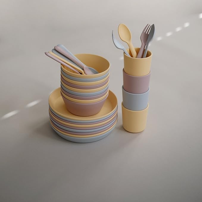 mushie Flatware Fork and Spoon Set for Toddlers | Made in Denmark (Soft Lilac)