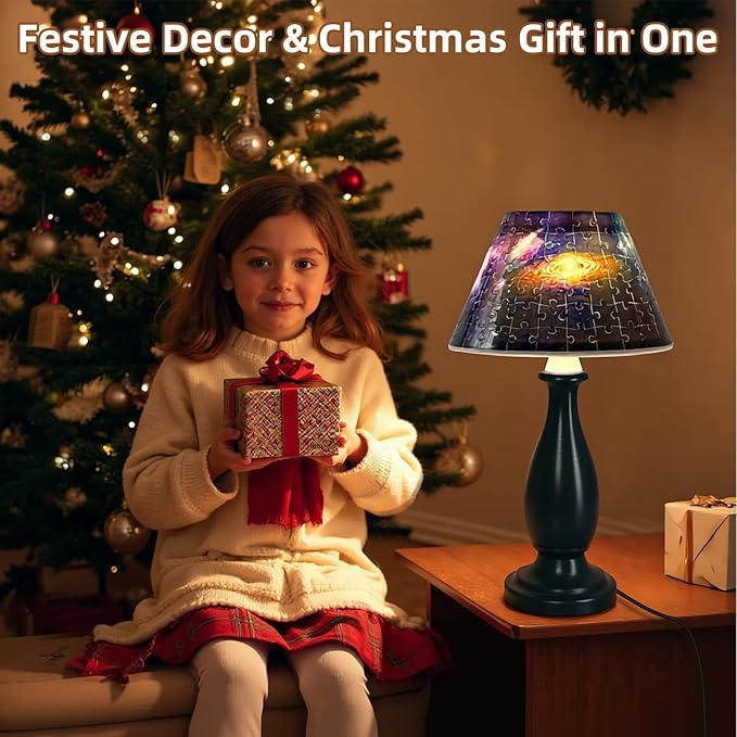 3d Puzzle Night Light, 124 PCS 3d Puzzle for Adults & Kids, 3D Jigsaw Puzzles with LED Light for Kids Room, 3D Puzzles for Kid Ages 8-13, Bedside Table Lamp, Gifts for Kid, Adult, Women, Teen