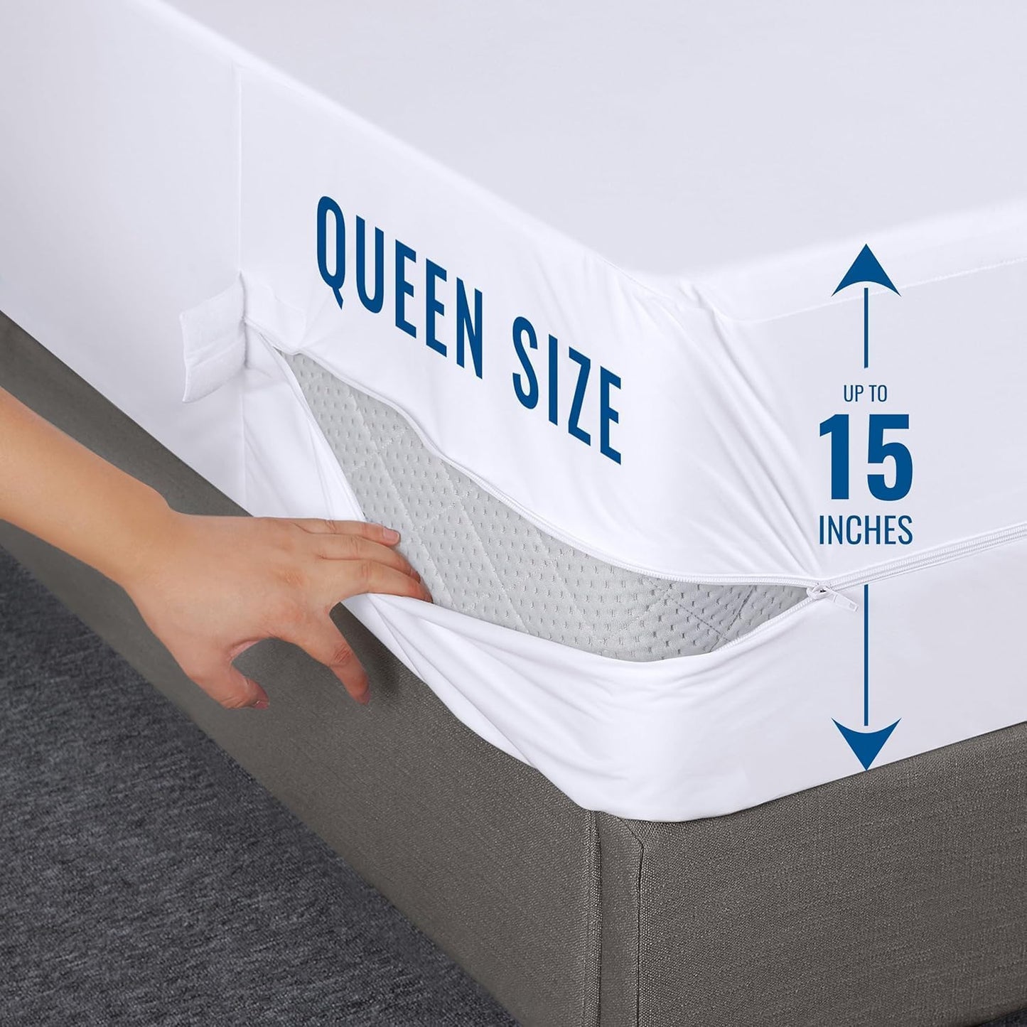 Utopia Bedding Zippered Mattress Encasement Queen Size (Pack of 4), 100% Waterproof, Dust Mite and Bed Bug Proof Mattress Protector, Absorbent 6-Sided Mattress Cover