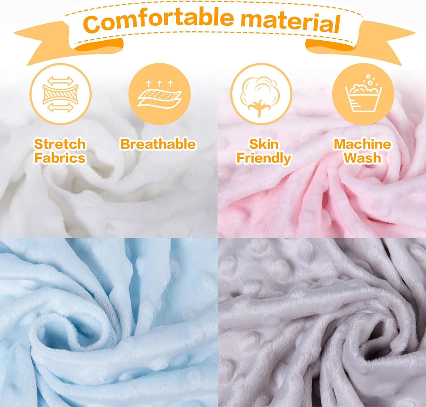 Custom Crib Bedding Set - Elephant Design Personalized Name Baby Nursery Bed 3 Pcs Set - Chic Soft Blanket with Dotted Backing, Sheet, Pillowcase for Newborn Girls Boys Gifts Color17