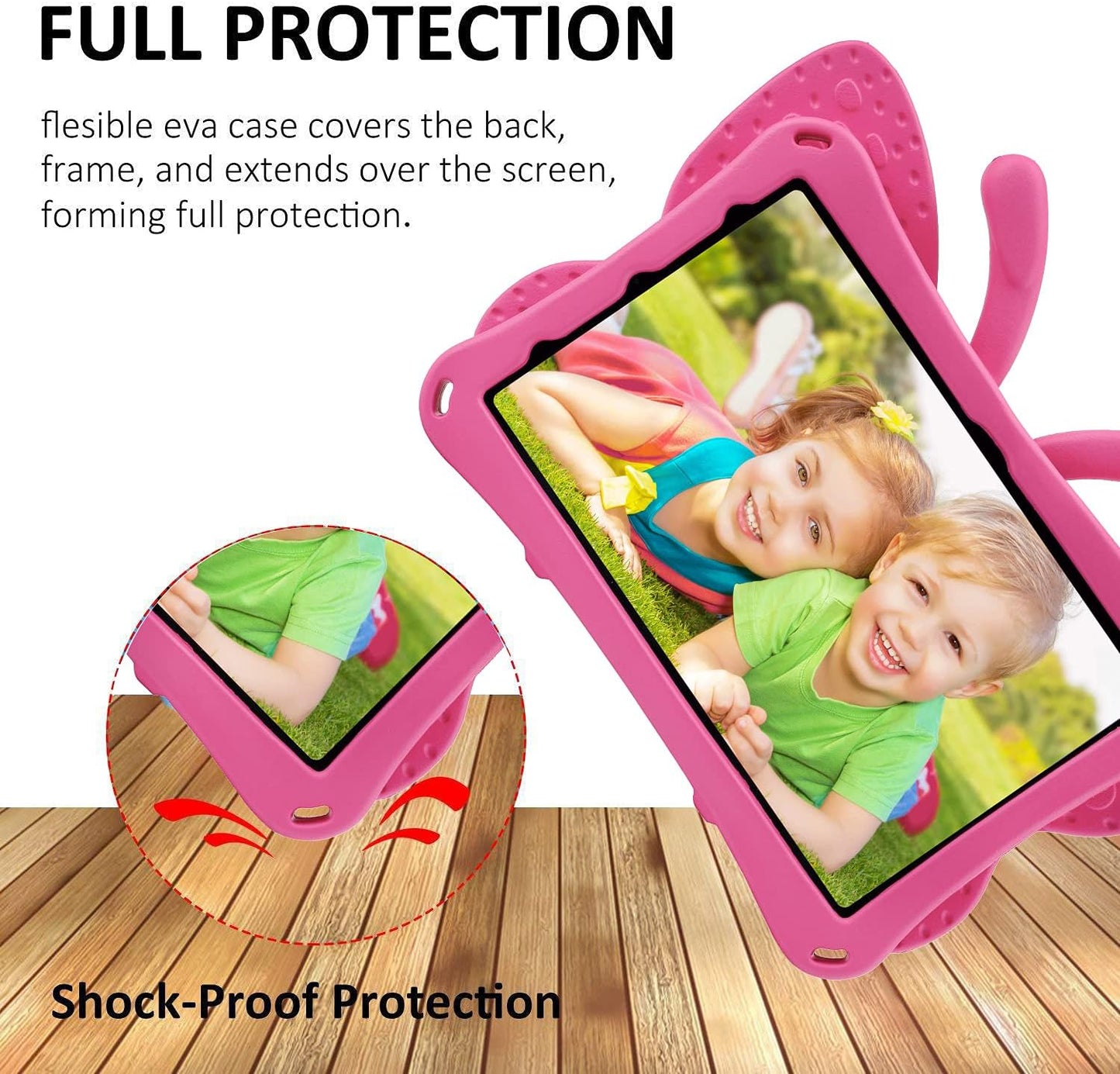 Fire HD 10 Kids Tablet 11th Gen 2021 2023 Case 10.1 Cute Butterfly Kids Pro Case with Stand Light Weight EVA Rugged Shockproof Heavy Duty Kids Friendly Full Cover for Kids Girls (Rose)