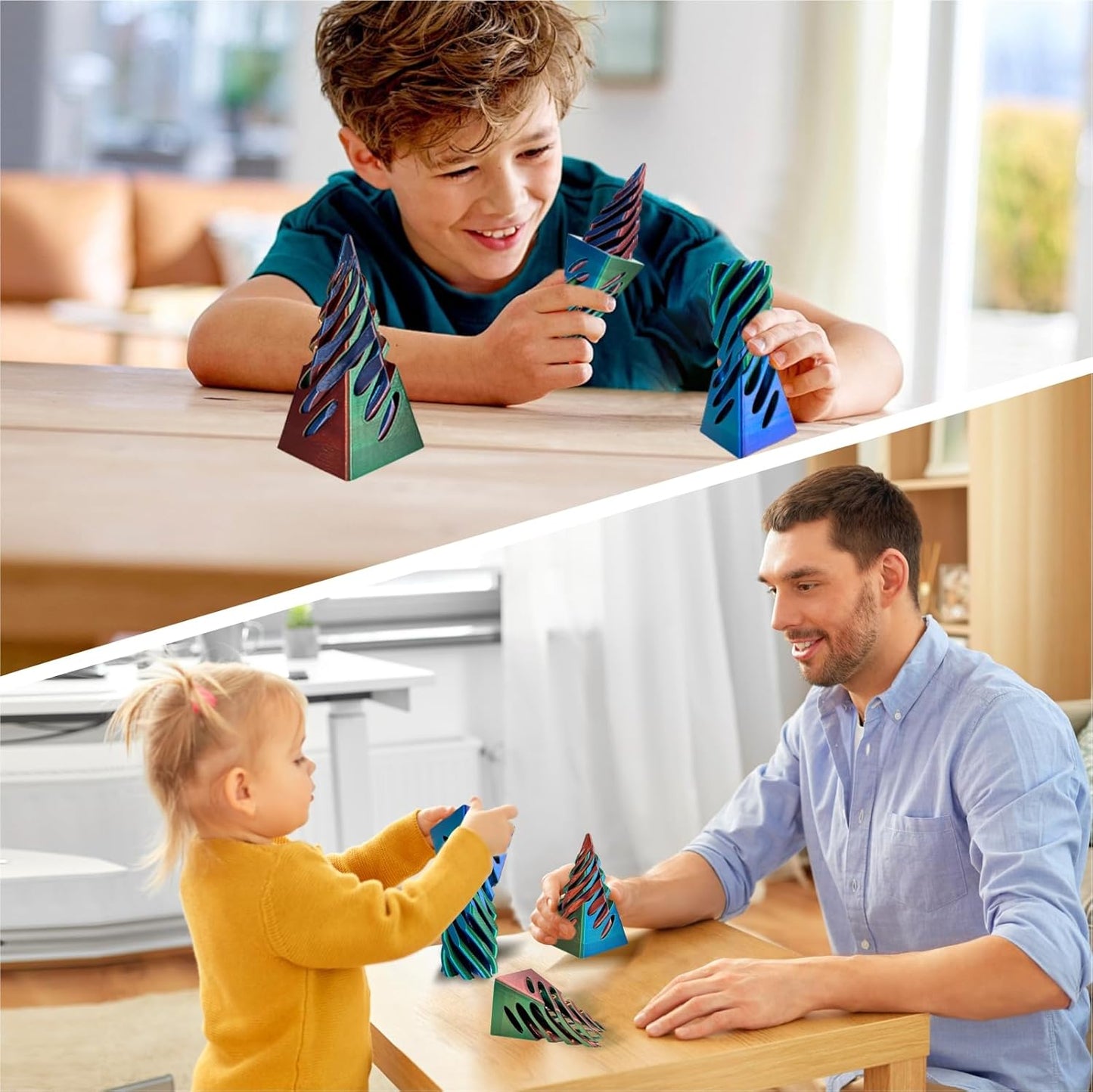 Impossible Pyramid Passthrough Sculpture-3D Printed Spiral Cone Fidget Toy, Pass Through Pyramid Fidget Toy, Vortex Thread Illusion Desk Toy for Adult, 4inch Helix Screw Fidget Toy for Stress Relief