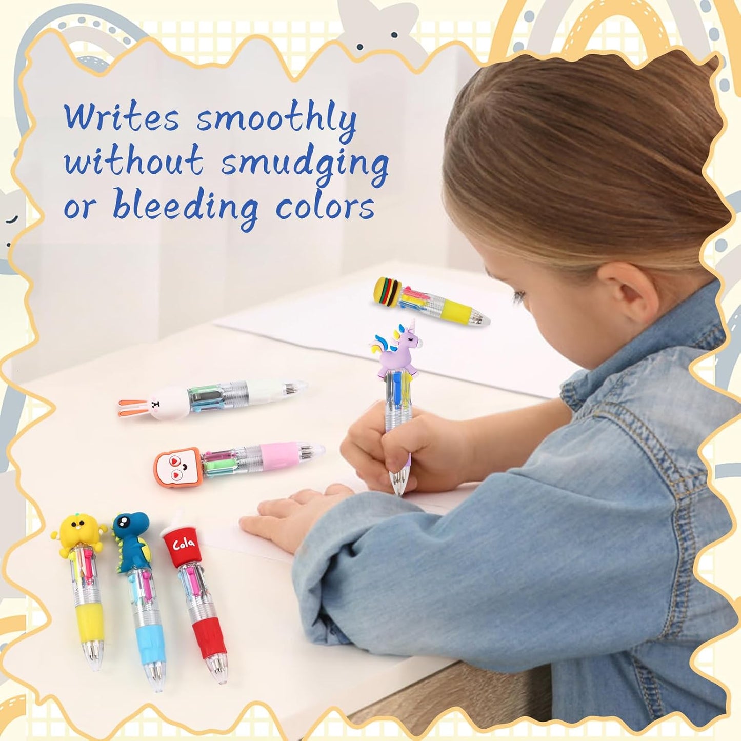 30Pcs Mini Multicolor Pens in One 4-in-1 Cute Pens Bulk for Kids, Ballpoint Pen for Birthdays and Children's Parties, Fun Gifts Assorted Ink Kawaii Pen