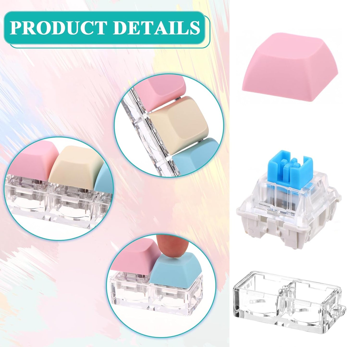 4 Pcs Keyboard Fidget Keychain Keyboard clicker Fidget Decompression Toys Keyboard Fidget Clicker Finger Keyboard Toys Stress Relief Keyboard,Keyboard Clicker for Gifts to Pass The Boring Time