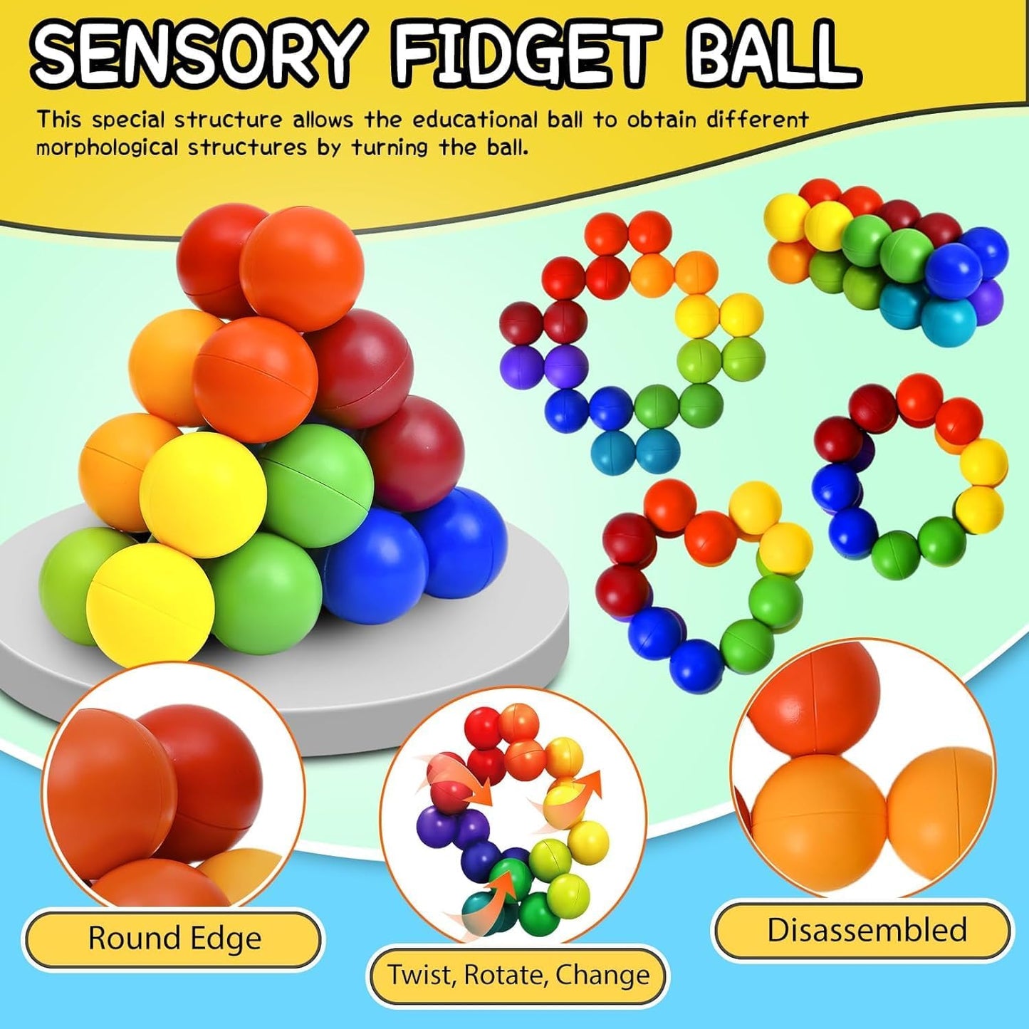 Sensory Toys for Autistic Children Set, Autism Fidget Toys Pack Calm Down Travel Essential Toys for Kid Toddler Age 1 2 3 4 5 Years, ADHD Stress Anxiety Christmas Stuffer for Kids Boys Girls