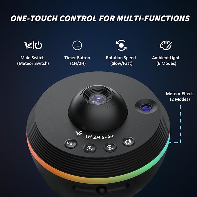 Galaxy Projector, Star Projector Home Planetarium Space Ceiling Starry Sky Night Light with Light Strip, Meteor and Galaxy Projector & 2 Filme Set for Kid Adult Gift