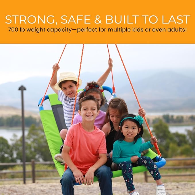 PLATPORTS Platform Swing - Large Rectangle Saucer Swing for Kids and Adults