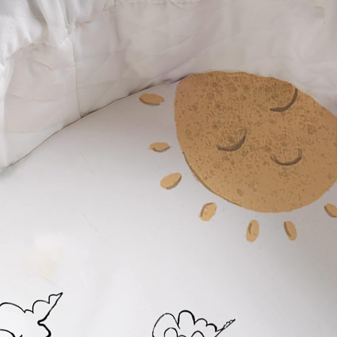 JumpOff Jo - Hypoallergenic Fitted Bassinet Sheet for Baby Boys & Girls - Rectangular, Hourglass & Oval Crib Compatible, Soft, Breathable, Machine Washable - Rainbow Bears