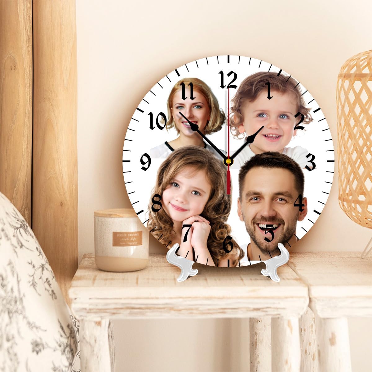 Generic Custom Wall Clock Personalized Clocks with Photo Text Logo Customize Gifts for Kitchen Bathroom Home Creative, 12inch-30cm