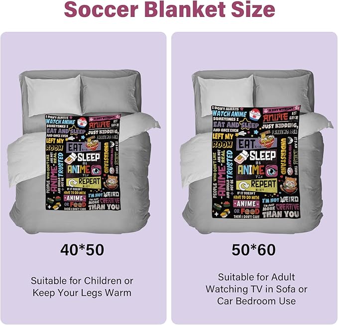 Anime Gifts for Girls, Japanese Anime Gifts for Women, AAnime Lovers Men, Soft Throw Blanket 50" *60"