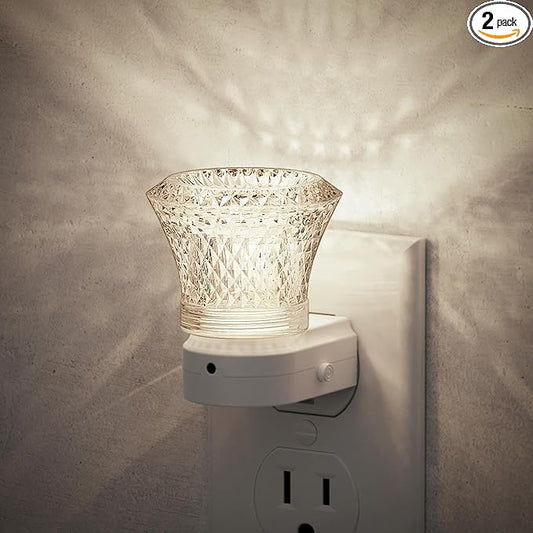 JandCase LED Night Light Plug in, Night Lights Plug into Wall [2 Pack] with Dusk to Dawn Light Sensor, 5000K Daylight White Night Light, Adjustable Brightness Nightlight for Kids Bathroom Bedroom