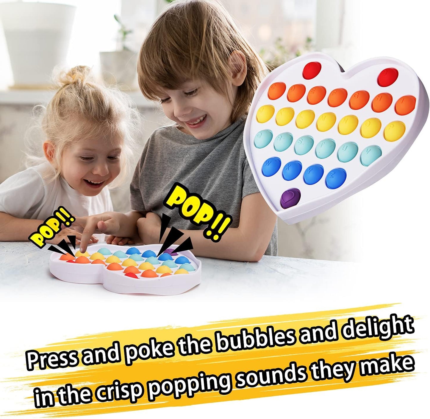 Simple Fidget Pop Toys - Portable, Calming Sensory Hand Toys for Fun & Stress Relief - Soft & Flexible Silicone Materials Keychain - Durable Poppers for Kids & Adults