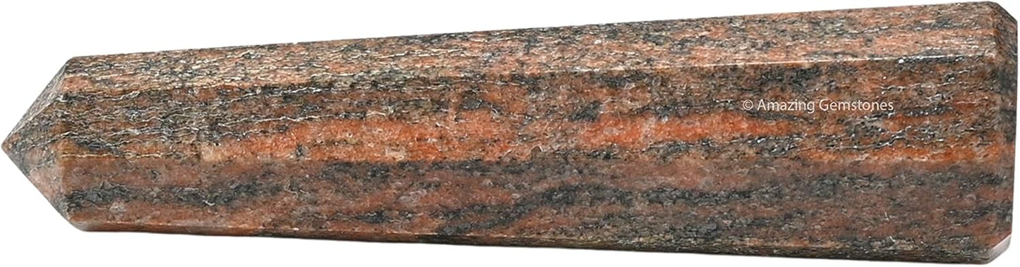 Amazing Gemstone Unakite Crystal Towers - Natural Healing Crystal Point Obelisk for Reiki Healing and Crystal Grid (3 Inch)