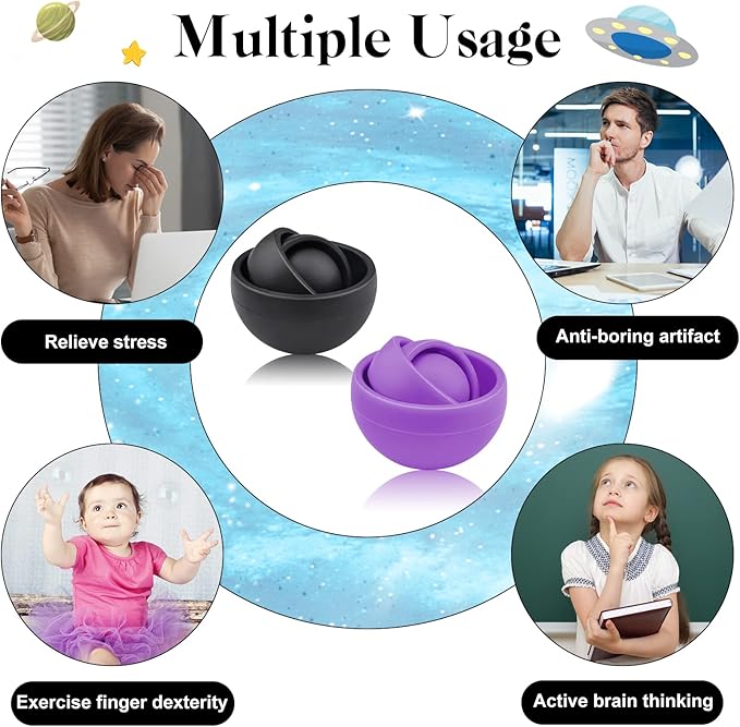 Fidget Toys Adults 2PC, Sensory Toys for Kids with Autism, Cool Gadgets for Man, Gifts for Boys Girls Teens, Quiet Office Desk Toy ADHD