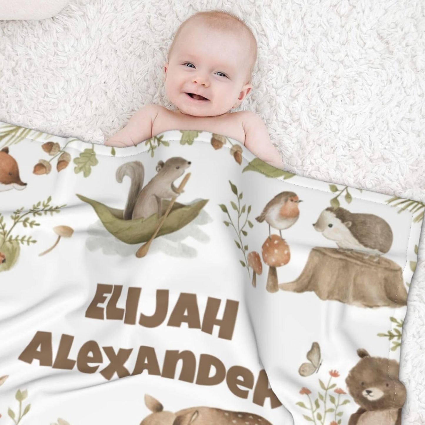 Personalized Custom Baby Blanket with Name, Swaddle Blanket for Toddlers Kids Newborn for Baby