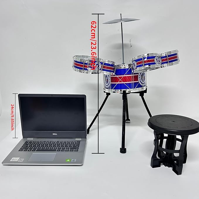 Kids Drum Set, 8 PCS Drum Set for Toddlers 1-3, Kids Jazz Drums Ages 5-7 Musical Instruments Toys for Beginner Boys Girls Gifts -Blue