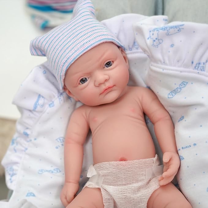 12" Micro Preemie Full Body Silicone Baby Doll Boy John Lifelike Reborn Doll Surprice Children Anti-Stress