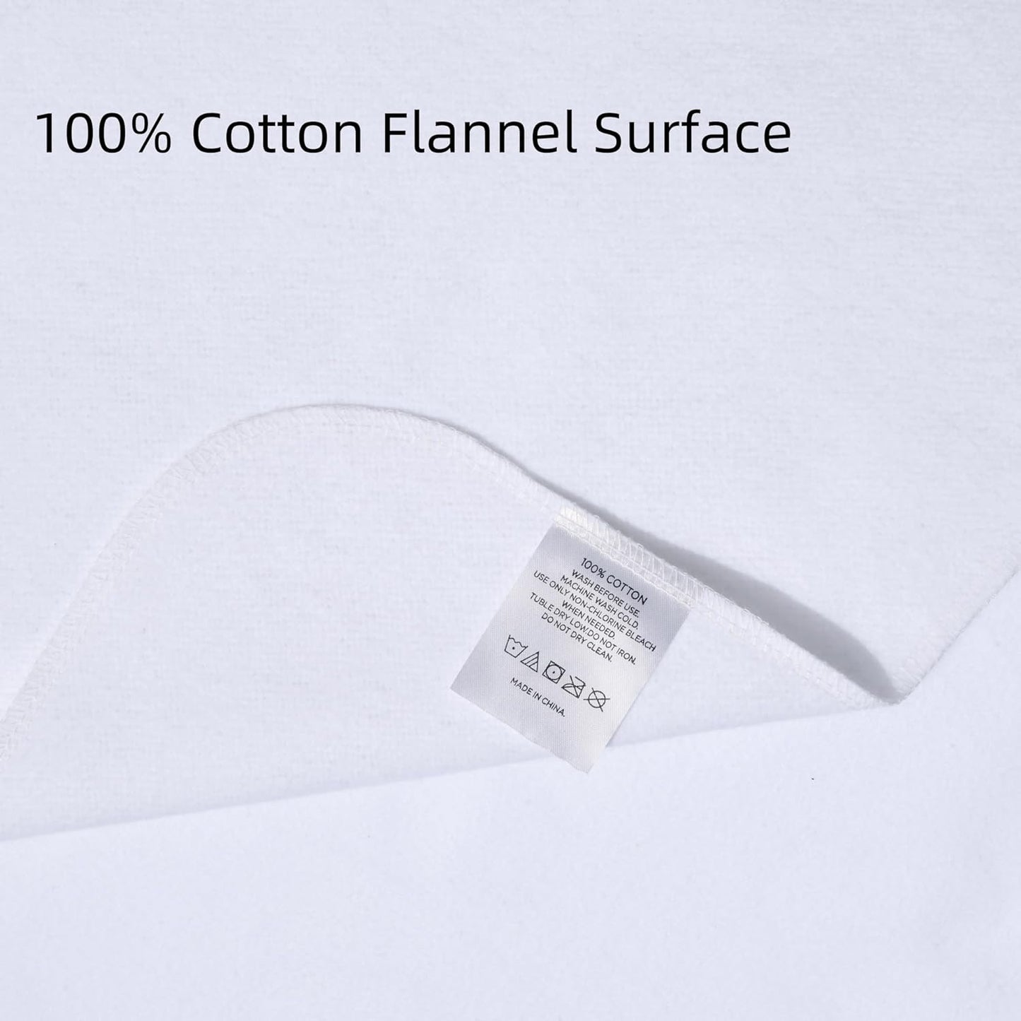 Waterproof Crib Pad, Mattress Protector - Reusable Incontinence Flannel Crib Protector, 27" x 50", for Baby, Toddler, Elderly, Pets - White