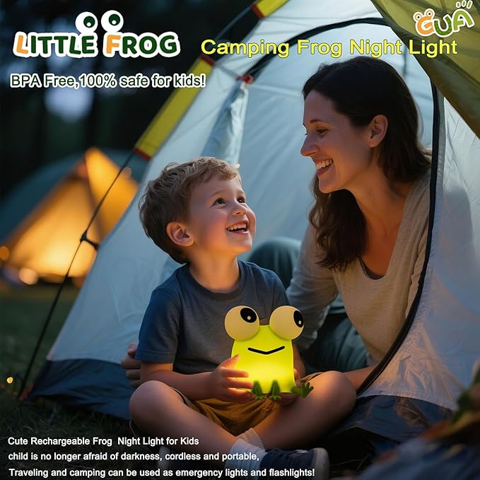 DREAMING MY DREAM Frogs Night Light,Dimmable Silicone Animal Nursery Night Light,Frogs Lamp Decor for Kids Room Bedroom,Birthday Christmas Unique Gift for Kids boy GirlsFrogs