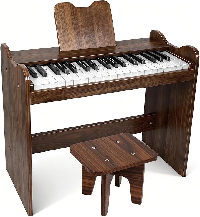 Kids Piano Keyboard, 37 Keys Digital Wood Piano Toddler Music Educational Instrument Toy, Xmas Birthday Gifts for 3+ Girls Boys