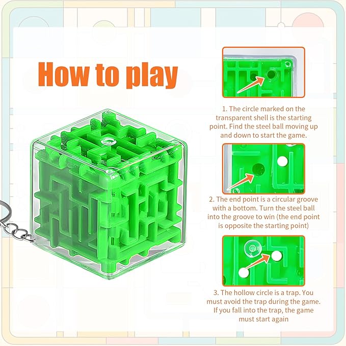 100 Pcs Maze Puzzle Toy Gift 3D Cube Box Mini Maze Christmas Puzzles Game for Adults Birthday Party Favors Stocking Stuffers for Kids