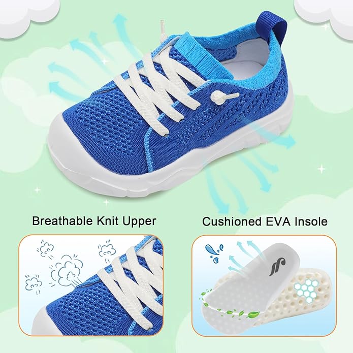 JIASUQI Toddler Shoes for Boys Girls Slip on Sneakers Wide Toe Walking Shoes Toddler Sock Shoes