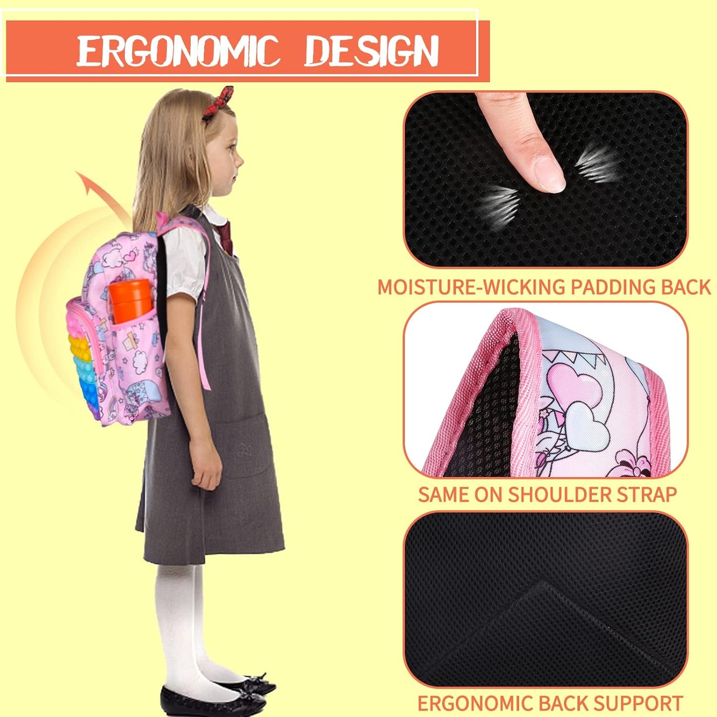 Aucma 2 Pack Pop Purse for Girls Toys Wallet Backpack Crossbody Bag Kid Birthday Valentines Gift 2022 Stocking Stuffers Christmas Xmas Stuff