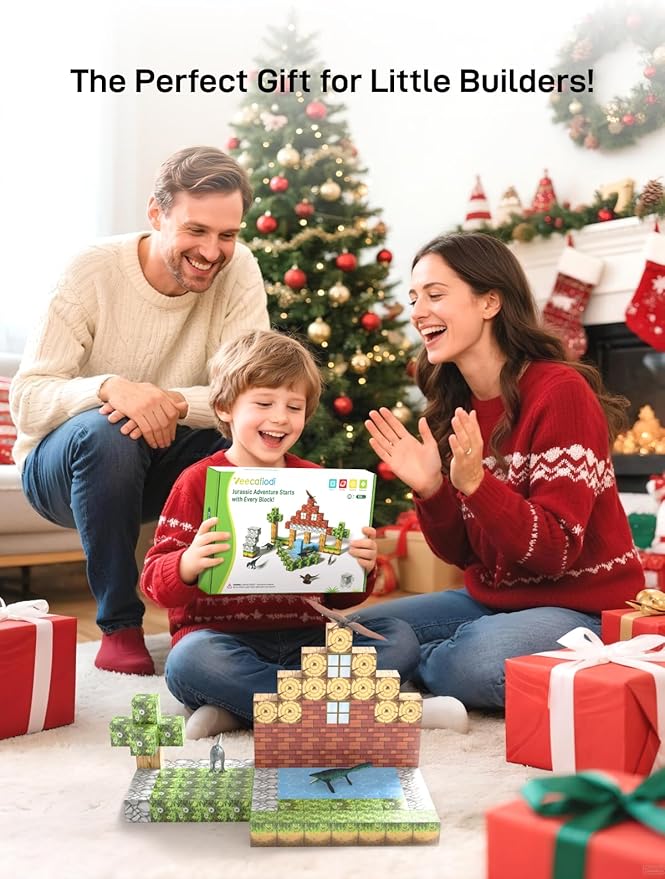 108PCS Magnetic Building Blocks with 6 Dinosaur Toys for Kids 3-5,Toddler World Magnetic Cubes ,STEM Toys for 4-8 5-7 Year Old Boys Girls,Sensory Creative Activities Holiday Birthday Party Favor Gift