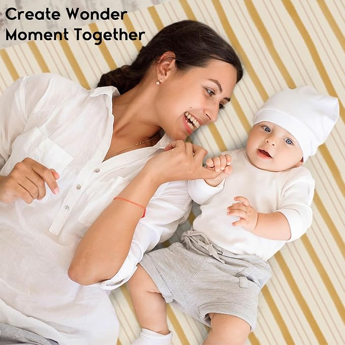 Yoofoss Baby Crib Sheets for Boys Girls, Fitted Crib Sheet 2 Pack for Standard Crib and Toddler Mattress, Super Soft Microfiber Baby Sheet 28x52x8in(Brown+Stripe)