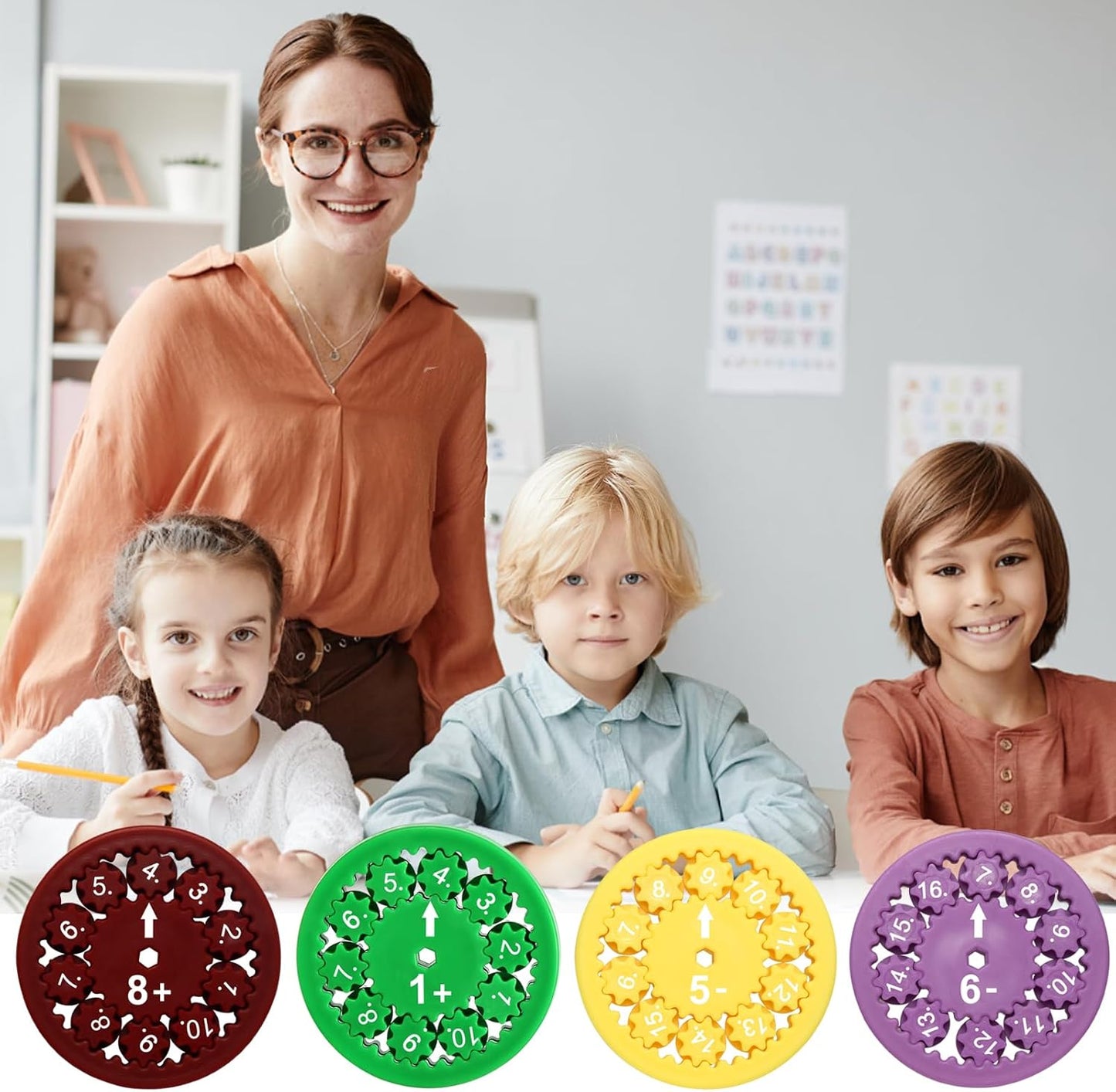 MerryXD Math Fidget Spinners，Smooth Spinning Interactive Learning Toy for Kids Fun Math Games to Relieve Stress Addition & Subtraction Math Facts Fidget Spinners