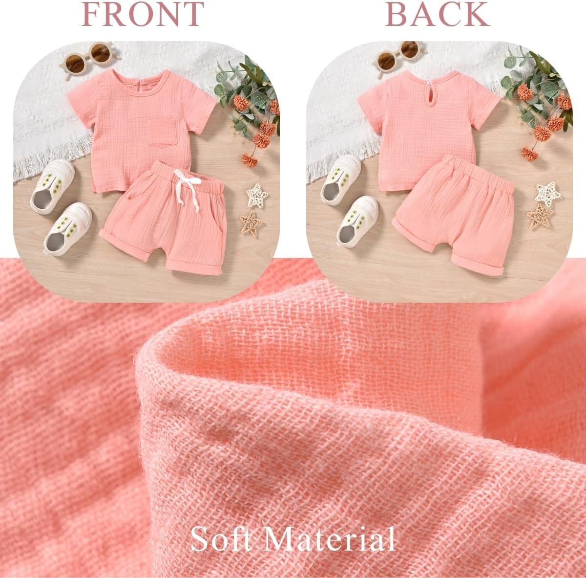 Gender Neutral Baby Linen Summer Outfit