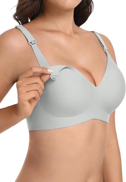 Maternity Nursing Bras Wireless Seamless Ultra-Soft Comfort for Breastfeeding Pregnancy Easy One-Handed Access Sleep Bra