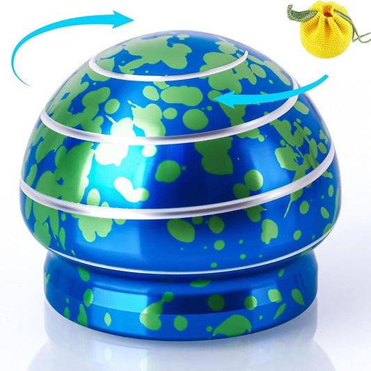 MAGICYOYO Kinetic Desk Toy Ball - Metal Fidget Spinner for Anxiety & ADHD Relief, Optical Illusion Spinning Toys for Adults, Kids, Parents - Ideal Gift for Office & Home (1.54'' , Blue Green)