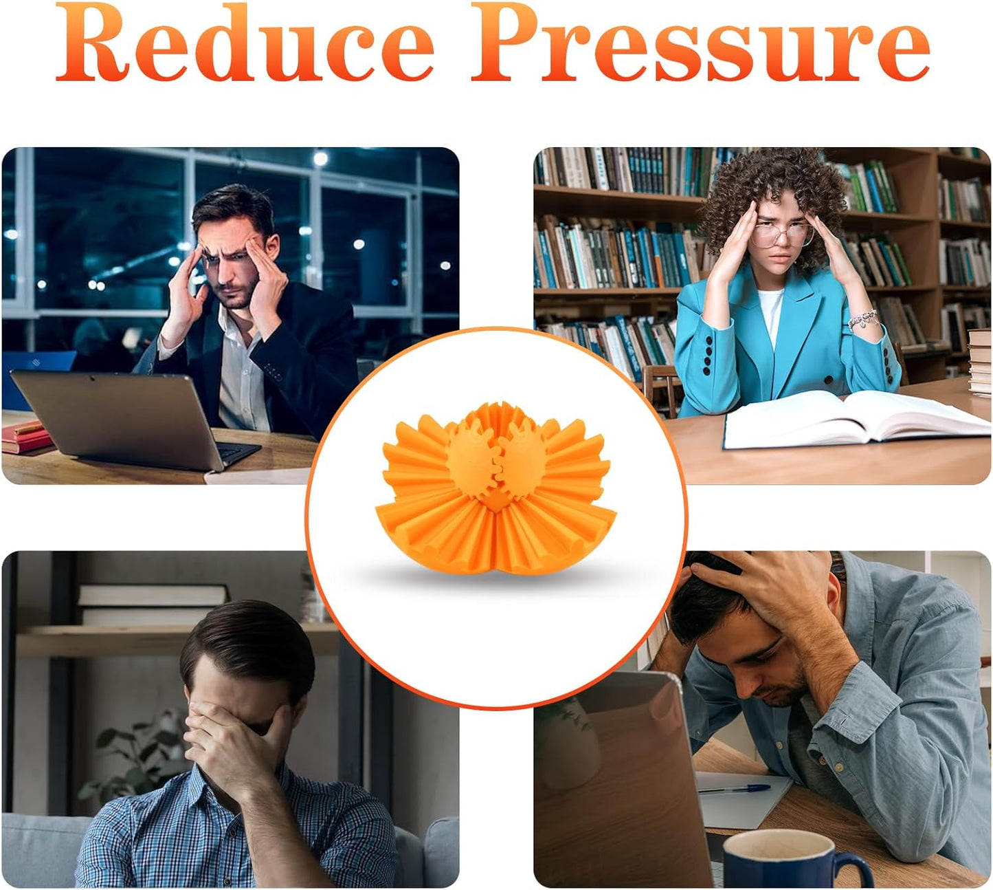 3D Printed Gear Sphere Ball – Colorful Gear Ball Fidget Gear Sphere Puzzle Cube Stress Relief Toy for Office and Home Decor Unique Gift Idea for Friends and Family (Gold)