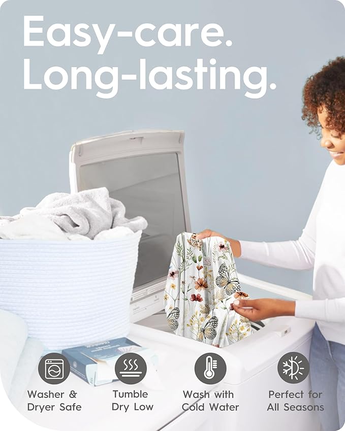 Crib Sheets for Boy Girl, Premium Soft Butterfly Crib Mattress Fitted Sheet, Ultra Breathable Baby Sheets, Super Stretchy Baby Bed Sheets 28''x52''x9'' Extra Deep Pocket, 2 Pack