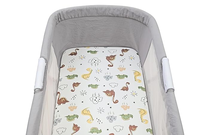 Onacosht Bassinet Sheets for Baby Boy and Girl, Stretchy Breathable Fitted Sheet Universal for Bassinet Cradle Hourglass Oval Rectangle Pad/Mattress, 4 Pack Woodland Animal Printing