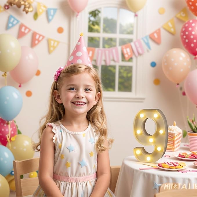 Foaky Rechargeable LED Letter Lights Sign Marquee Light Up Letters Sign for Night Light Wedding/Birthday Party Christmas Lamp Home Bar Decoration (9)