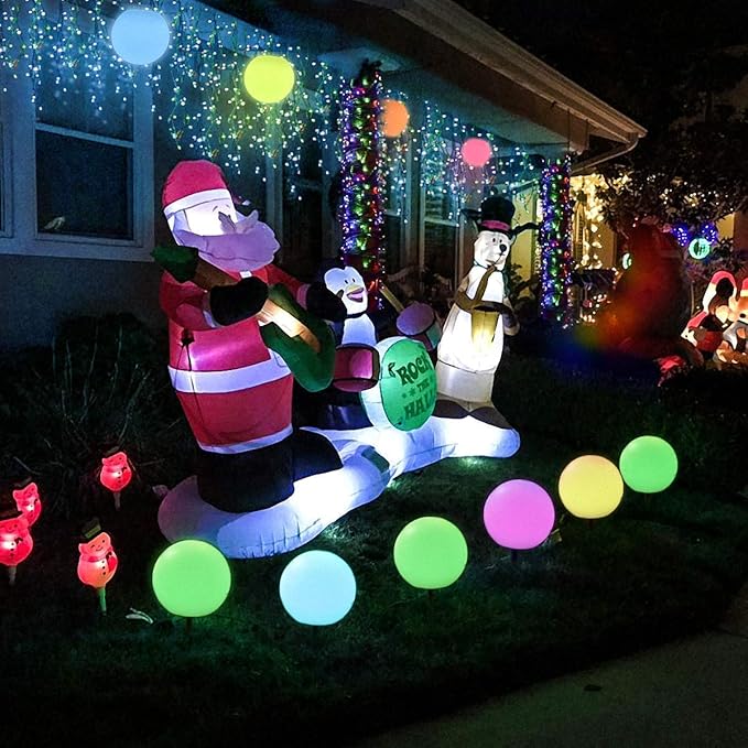 LOFTEK 8-inch LED Night Light Ball: 16 RGB Colors and Dimmable Globe Light with Remote, Upgraded Folding Handle, Seamless Matte Housing, Rechargeable IP65 Floating Pool Light, for Nursery or Decor