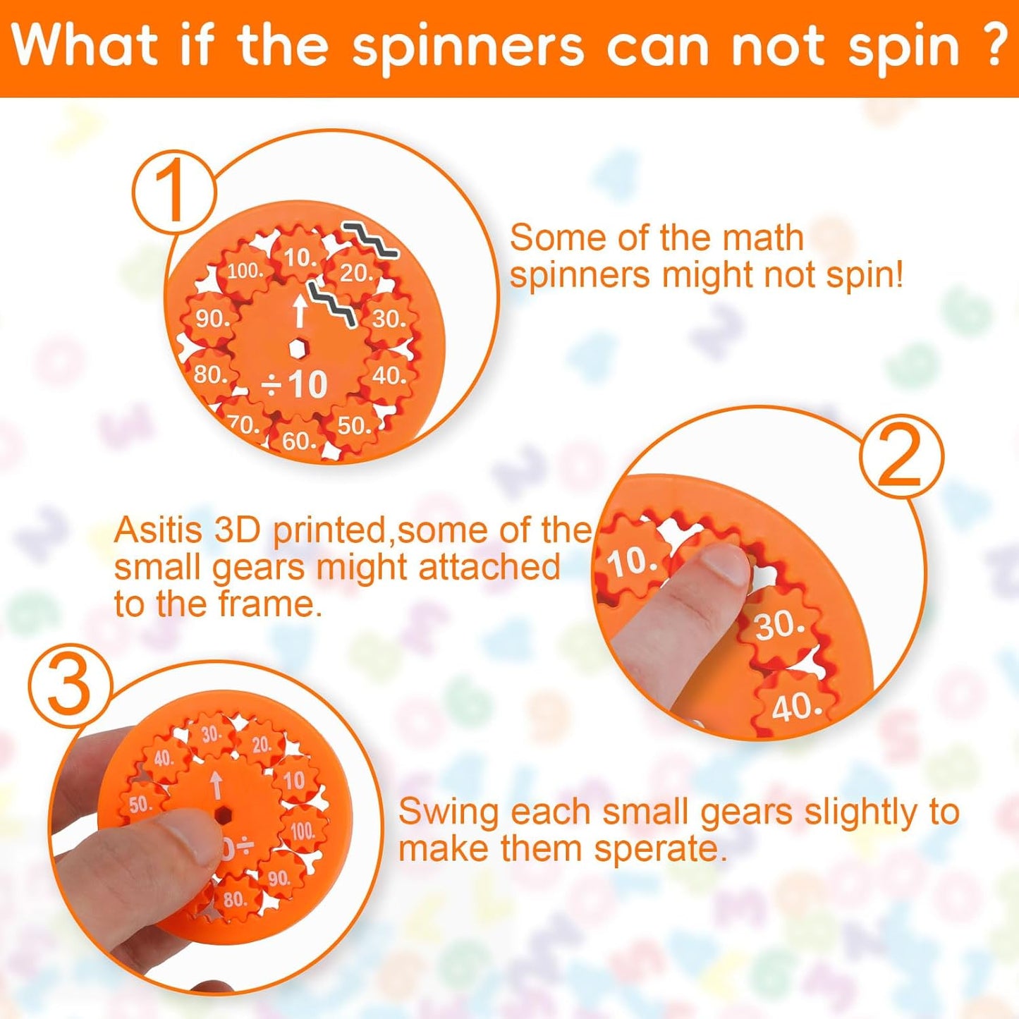 Math Fidget Spinner, 18 PCS Math Facts Fidget Spinners, Math Fidget Toy Multiplication Math Fidget Spinners, Math Spinners Contains 4 Calculation Methods for Math Learning Education for Kids Students