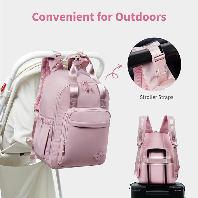 CEI-CEI Diaper Bag Backpack Large Baby Diaper Bag Water-resistant Travel Diaper Backpack for Boys Girls Newborn with Insulated Pockets, Changing Pad, Stroller Straps