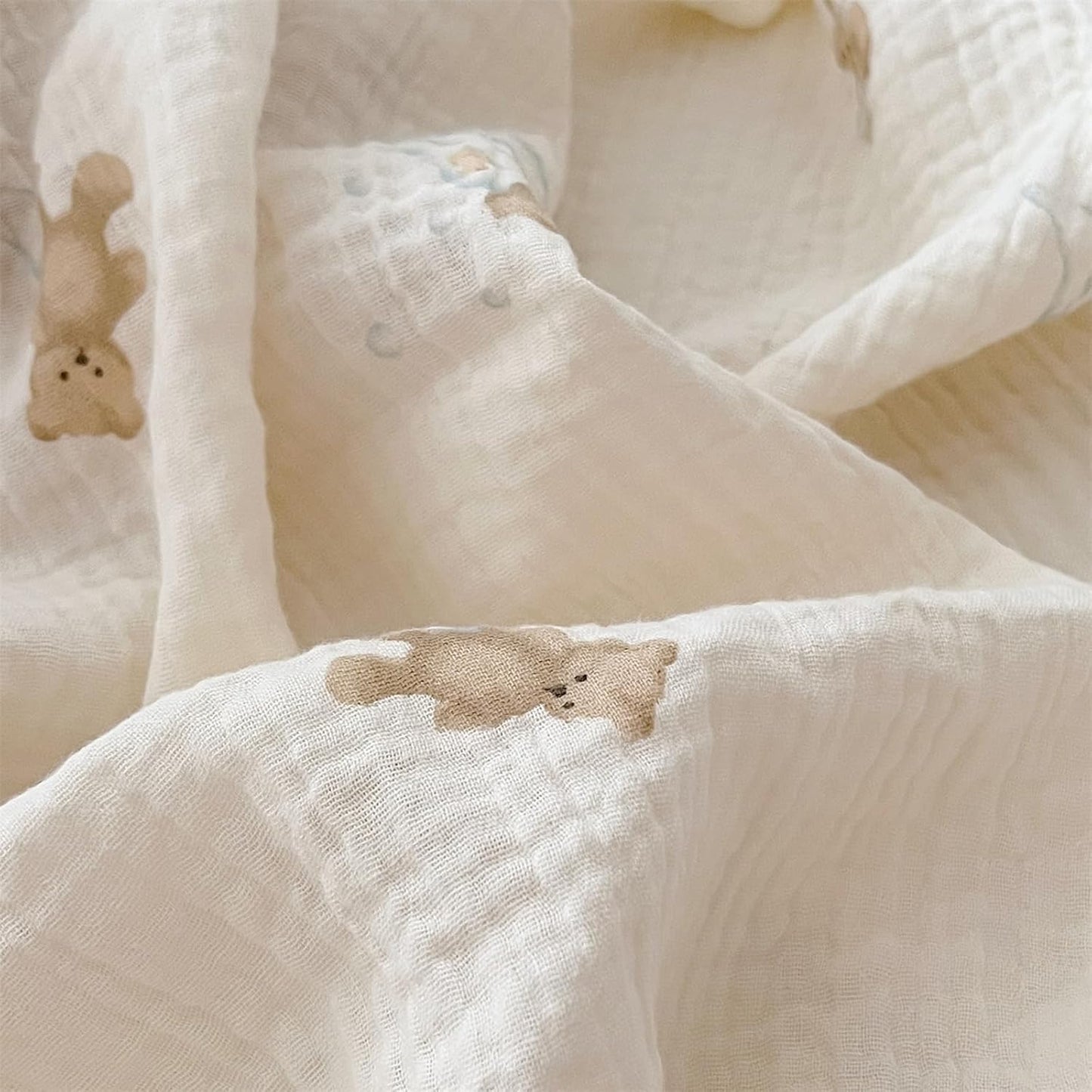 BuLuTu Cute Bear Toddler Pillowcases Muslin Cotton, Breathable Soft Kids Pillow Case 14"x20", Baby Boys Girls Pillow Covers, Bathing Bear Pattern, Nursey Bedding Decor