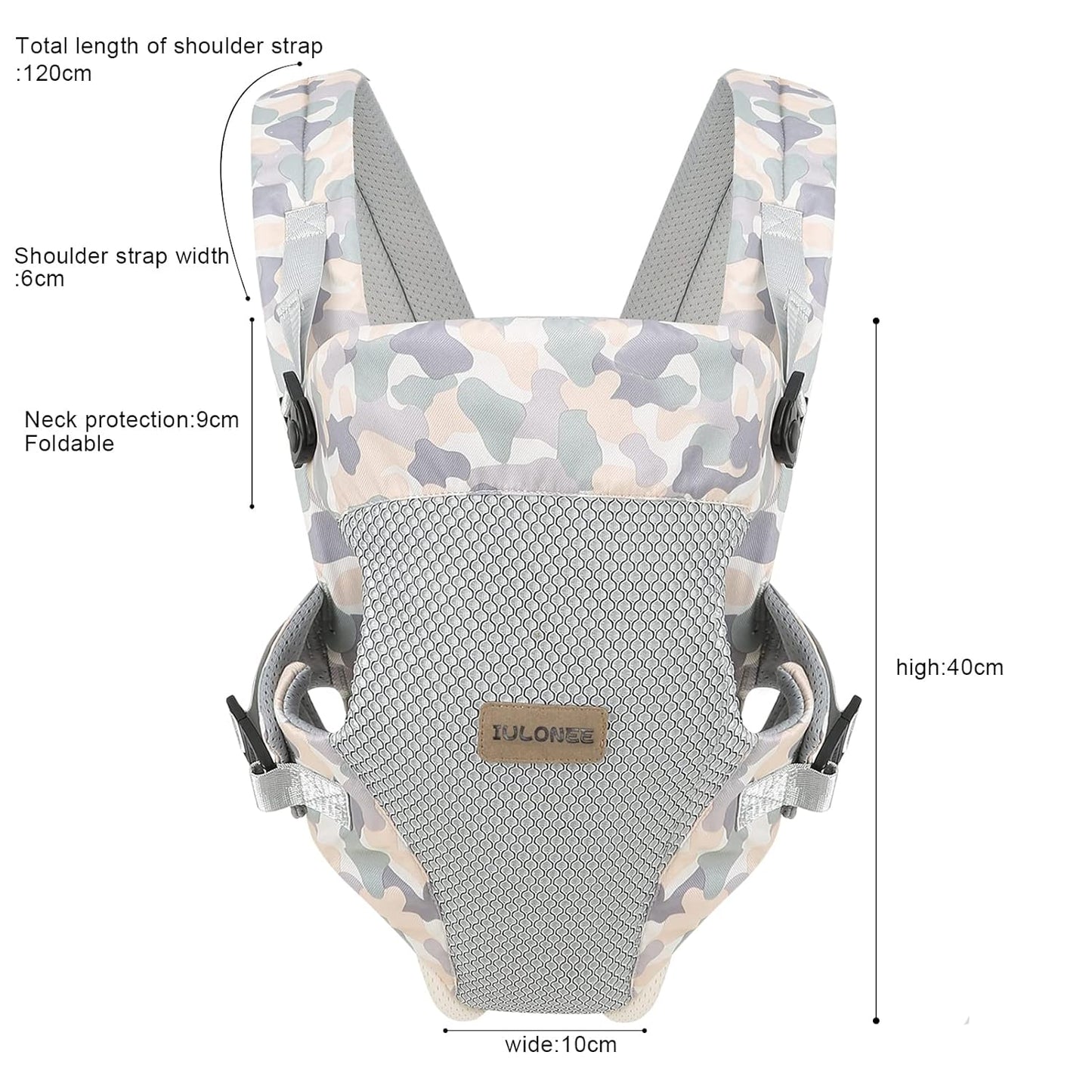 IULONEE Baby Carrier, Embrace Cozy 4-in-1 Infant Carrier Ergonomic Adjustable Holder Portable Convertible Front and Back Backpack Carry for Infants Toddlers Babies Girl and Boy 7-45 Pounds (Gray)