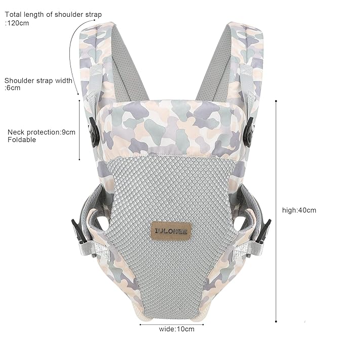 IULONEE Baby Carrier, Embrace Cozy 4-in-1 Infant Carrier Ergonomic Adjustable Holder Portable Convertible Front and Back Backpack Carry for Infants Toddlers Babies Girl and Boy 7-45 Pounds (Gray)