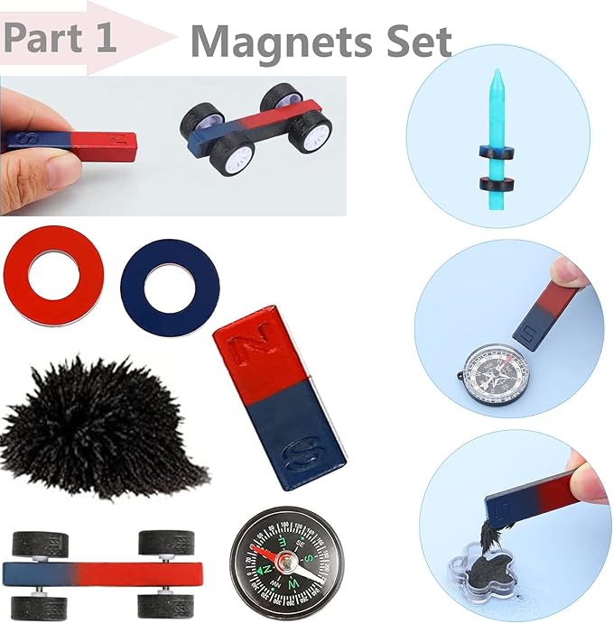 Delinx STEM Science Kit, Magnets Learning,Basic Circuit Learning,Fruit Battery Experiment,Green Alternative Energy Lab Kits, Physic Electricity Educational Project for Kids & Teens,Girls & Boys