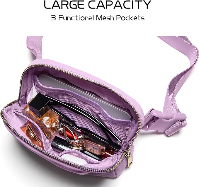 Gitus Gifts for 8 9 10 11 12 Year Old Girls Belt Bag Fanny Pack Crossbody Bags with Initial Letter Patch Cute Stuff Birthday Gifts for Teen Girls Women Personalized Trend Stuff (Lavender-A)