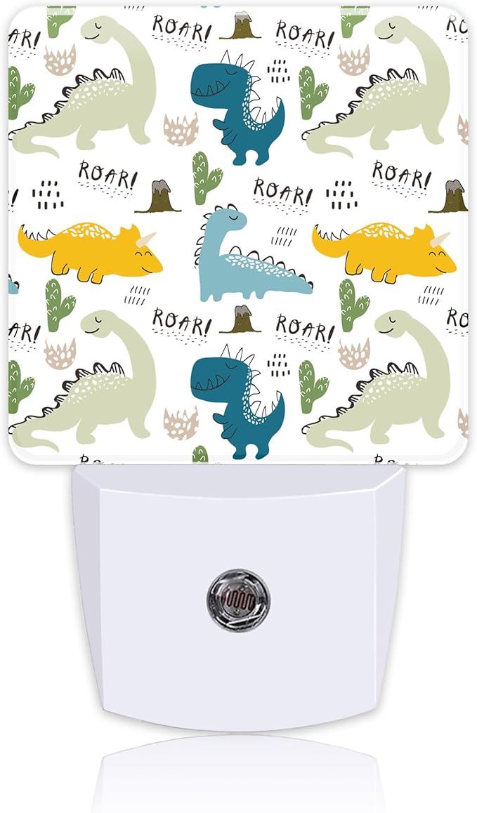 Night Light for Kids Girls Boys, Childish Cute Dinosaur LED Night Light Plug into Wall with Dusk to Dawn Sensor for Room Decor, Hallway, Kitchen, Bathroom, Nursery, Stairs